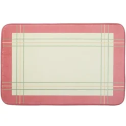 Yellow Plaid Bath Rug