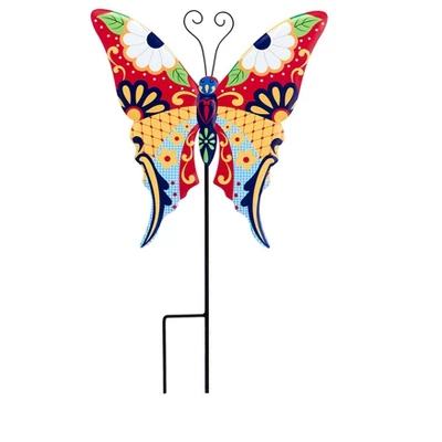 The Lakeside Collection Colorful Talavera-Inspired Garden Stakes 4 The Lakeside Collection Colorful Talavera-Inspired Garden Stakes - Image 2