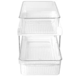 The Lakeside Collection Sliding Plastic Drawer Storage Organizer - 2-Tier