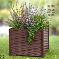 The Lakeside Collection 8-Pc. Adjustable Weaved Design Raised Garden Bed -The Collective Goods GUEST aff98651 5a0f 46b4 9c6f 60e91de1c335
