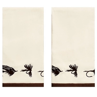 Fly Fishing Set Of 2 Hand Towels 3 Fly Fishing Set Of 2 Hand Towels