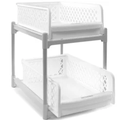 The Lakeside Collection 2 Tier Sliding Basket - Under Sink Organizer And Storage – Gray -The Collective Goods GUEST b2868d5a 4ac2 4ea9 84a2 0fa93134dd72