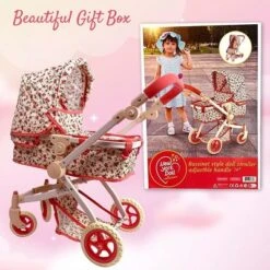 The New York Doll Collection Convertible Combo Baby Doll Stroller Floral -The Collective Goods GUEST b32650f6 d290 42d7 8845 09aa6d6b4dca