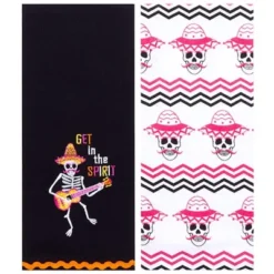 The Lakeside Collection Skeletons Embroidered Set Of 2 Kitchen Towels -The Collective Goods GUEST b45176f8 5946 454c bc24 c39873c7be7e