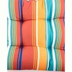 The Lakeside Collection Striped Outdoor Cushion Collection - Terra Cotta Stripe Wicker Settee
