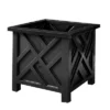 The Lakeside Collection Lattice Design Chippendale Style Planter Box - Black