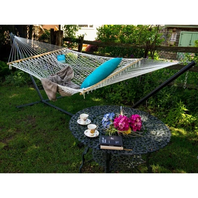 The Hamptons Collection 144” White Adjustable Two Person Cotton Rope Hammock 3 The Hamptons Collection 144” White Adjustable Two Person Cotton Rope Hammock