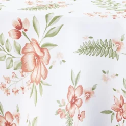 The Lakeside Collection Zippered Outdoor Umbrella Hole Tablecloths - Terracotta Floral 60" X 84"