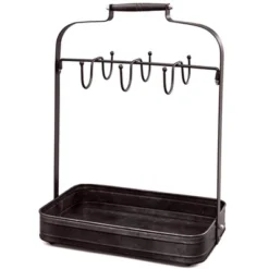 The Lakeside Collection Farmhouse Coffee Mug Rack Tray Kitchen Organizer Decor Black -The Collective Goods GUEST bed5df84 bb4f 4c4a 870d 24f5bbd9ddf7