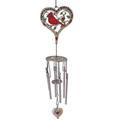 The Lakeside Collection Memorial Cardinal Wind Chime W/Heart Ash Locket -The Collective Goods GUEST beed1870 ef94 42ef a2c5 4e37935d133d