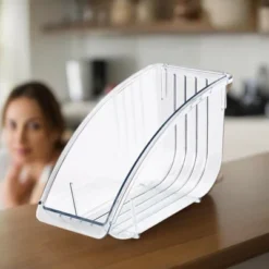 The Lakeside Collection Kitchen Storage Cabinet Pantry Countertop Organizers Clear Plastic - Verticle Plate Holder -The Collective Goods GUEST bf9e5b8a b995 40bb 969d 86446ed53454