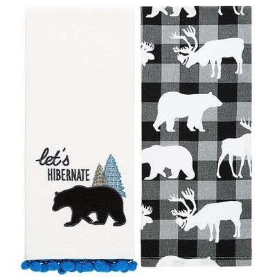 The Lakeside Collection Embroidered Kitchen Towels Lodge Themed Set Of 2 5 The Lakeside Collection Embroidered Kitchen Towels Lodge Themed Set Of 2 - Image 3