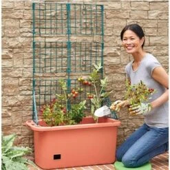 The Lakeside Collection Vegetable Planter With Wheels And Trellis - 58 Inch Self Watering -The Collective Goods GUEST c7b15bc5 a269 44f8 9341 b0aedfcc0d57