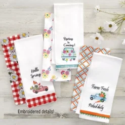 The Lakeside Collection Set Of 2 Spring Truck Embroidered Kitchen Towels - Hello Spring -The Collective Goods GUEST c806cc2f aee4 478d 8095 4ac3ce7c3bff 2