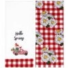 The Lakeside Collection Set Of 2 Spring Truck Embroidered Kitchen Towels - Hello Spring