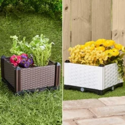 The Lakeside Collection Planter Garden Plastic 12 Inch Raised Self Watering Black Or White - 12" Raised Plastic Planter -The Collective Goods GUEST d0b8dff4 b977 468d 83f6 36b0a9c1f8d0