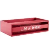 The Lakeside Collection Holiday Bathroom Countertop Storage Tray With Rotating Phrases - Red