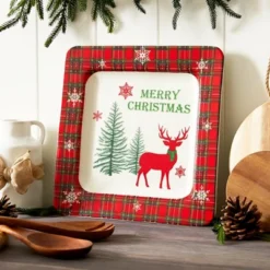 The Lakeside Collection Christmas Deer Housewares Collection - Serving Platter