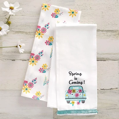 The Lakeside Collection Set Of 2 Spring Truck Embroidered Kitchen Towels - Spring Is Coming 5 The Lakeside Collection Set Of 2 Spring Truck Embroidered Kitchen Towels - Spring Is Coming - Image 3