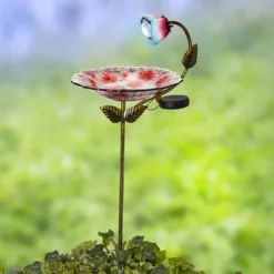 The Lakeside Collection Glass Birdbath With Metal Stake -The Collective Goods GUEST d98b7947 f45b 44c1 a301 c66d8dc8816e