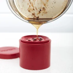 The Lakeside Collection Stoneware Grease Canister With Strainer For Bacon Fat Drippings, Hot Oil -The Collective Goods GUEST ded4fc08 7c85 438d a4d1 829701efee7c