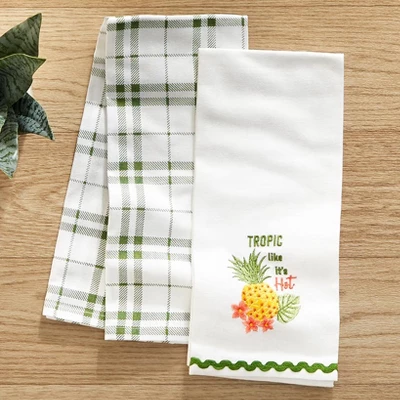 The Lakeside Collection Set Of 2 Embroidered Tropical Kitchen Towels 9 The Lakeside Collection Set Of 2 Embroidered Tropical Kitchen Towels - Image 7