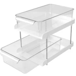 The Lakeside Collection Sliding Plastic Drawer Storage Organizer - 2-Tier -The Collective Goods GUEST e067b479 c6eb 42d2 8e11 d7ca9866fc73