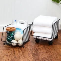 The Lakeside Collection Set Of 2 Stackable Storage With Wheels -The Collective Goods GUEST e1c9efce b801 4c4e b324 d23b40468b58