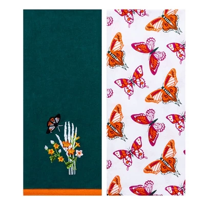 The Lakeside Collection Butterfly And Skeletons Embroidered Set Of 2 Kitchen Towels 5 The Lakeside Collection Butterfly And Skeletons Embroidered Set Of 2 Kitchen Towels - Image 3