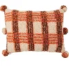Harvest Accent Throw Pillow With Texture And Pom-Poms