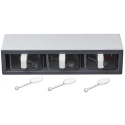 The Lakeside Collection 3-Compartment Spice Organizer - Wall Storage Rack -The Collective Goods GUEST e8f11049 214b 45af 88e5 6828a970a285