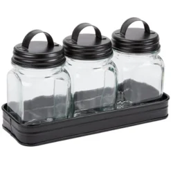 The Lakeside Collection Set Of 3 Glass Canisters In Galvanized Tray 15 The Lakeside Collection Set Of 3 Glass Canisters In Galvanized Tray -The Collective Goods GUEST f20ed695 8a3c 47b1 b2b7 548e19f25399