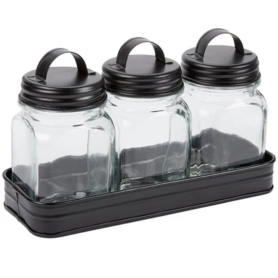 The Lakeside Collection Set Of 3 Glass Canisters In Galvanized Tray 9 The Lakeside Collection Set Of 3 Glass Canisters In Galvanized Tray - Image 7