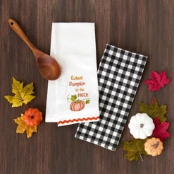 The Lakeside Collection Autumn Harvest Embroidered Set Of 2 Kitchen Towels - Cutest Pumpkin -The Collective Goods GUEST f74f361a d8f7 474b 8368 d2273a66f0f5