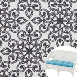 The Lakeside Collection Printed Outdoor Cushion Collection - Mosaic Wicker Settee