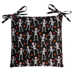 The Lakeside Collection Dancing Skeleton Chair Pad With Ties