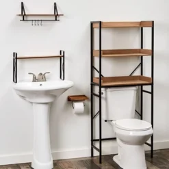 The Lakeside Collection Farmhouse Bathroom Collection - Over Toilet Tower Natural -The Collective Goods GUEST fd4113d6 1cd4 41d1 b135 393361a76a25