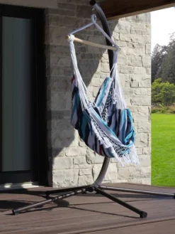 The Hamptons Collection 72” Blue And Red Brazilian Style Hammock Chair With A Hanging Bar -The Collective Goods GUEST fe7dc3f3 546a 4072 8a77 53ad731ec038