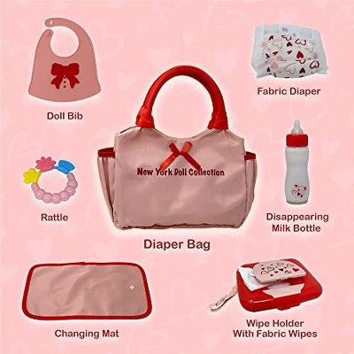 The New York Doll Collection Baby Doll Diaper Bag Set With Accessories 5 The New York Doll Collection Baby Doll Diaper Bag Set With Accessories - Image 3
