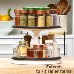 The Lakeside Collection Lazy Susan Turntable 2-Tier Clear Round Plastic Spinning Cabinet Organizer -The Collective Goods GUEST fee7c503 ed31 403d ac14 7cf9edcdde68